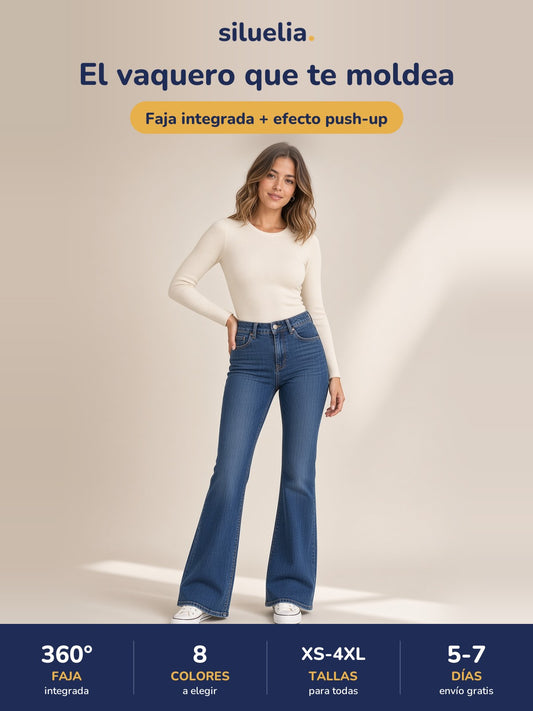 Vaquero faja flare: faja integrada y efecto push-up